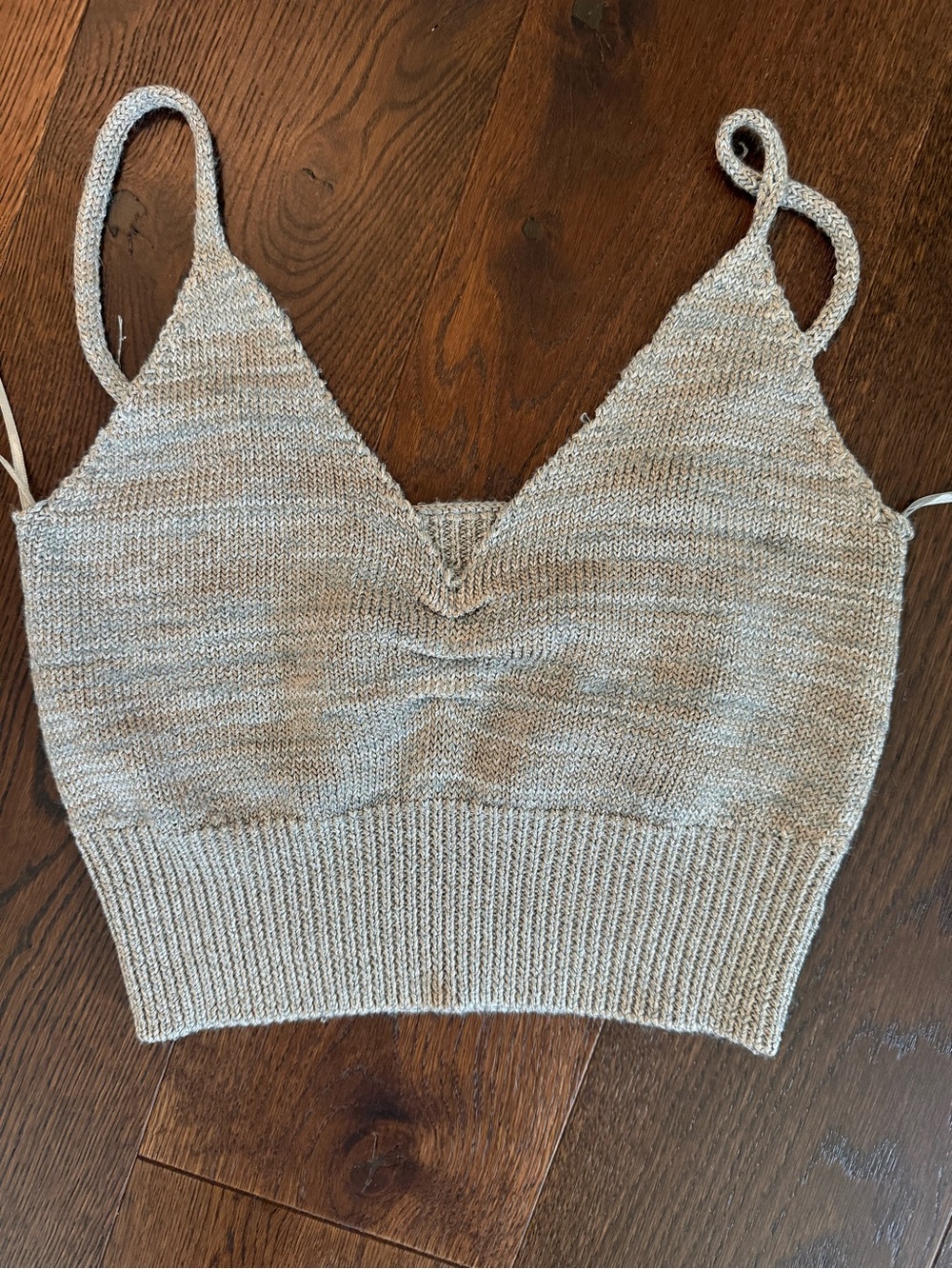 Muse Neutral Knit V-Neck Cropped Camisole